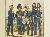 a drawing of a group of men dressed in uniforms