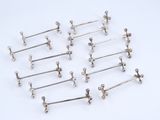 six pairs of silver barbells on a white background