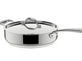 a close up of a pan with a lid on a white background