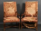 pair of 19th century french armchairs with tapestry upholstered seats