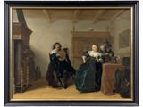an image of a painting of two women sitting at a table