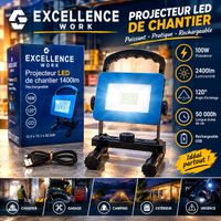 Projecteur LED de chantier rechargeable - JSD-3403 - 16W 140… (photo 2)