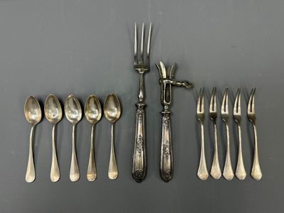 Coffret contenant deux couverts de service à gigot manche en argent fo - Photo 1