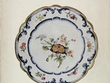 the cover of a book with a picture of a plate with flowers on it