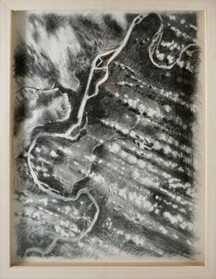 Jacques JOOS (1945-2021), "Composition", 1990, fusain sur pa…