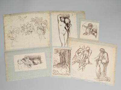 ÉCOLE FRANCAISE du XIXème Ensemble de dessins comprenant : - Photo 1