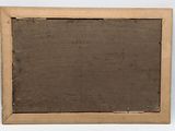 an old picture frame with a blackboard in it on a white surface