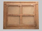 a picture of an old window with a wooden frame