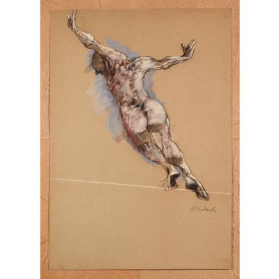 an image of a drawing of a man on a tight line