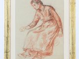 an image of a drawing of a woman in a long dress