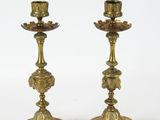 paire de chandeliers anciens en laiton