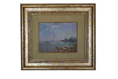 une image d'un tableau représentant un voilier sur l'eau
