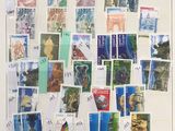 a picture of a picture of a wall with stamps on it