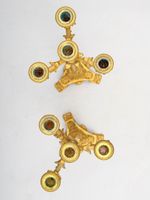 Paire de candélabres en bronze ciselé et doré à quatre lumiè… (photo 3)