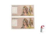 deux pièces de monnaie sur lesquelles figure une femme coiffée d'une couronne