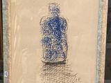 an image of a drawing of a bottle of water on a table