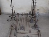 a lot of old metal items that are on the ground