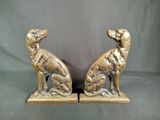 pair of antique brass greyhound dog bookends