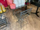 a table with a bunch of boxes on top of it