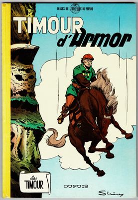 a close up of a comic book with a man riding a horse