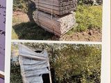 deux photos d'un tas de bois dans un livre