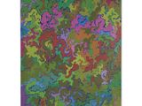 une peinture abstraite colorée sur toile, sur fond blanc