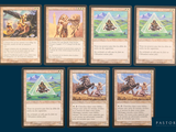 several cards of different types of cards are shown on a blue background