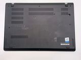 a black laptop that is sitting on a white table