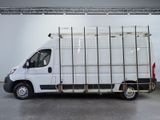 a white van that is parked in a garage