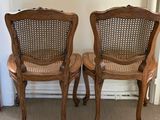 pair of antique cane back chairs with cane backs and cane backs
