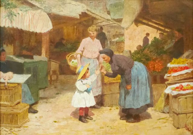 Victor Gabriel GILBERT (1847-1935) 
Dégustation de fruit sur le m...