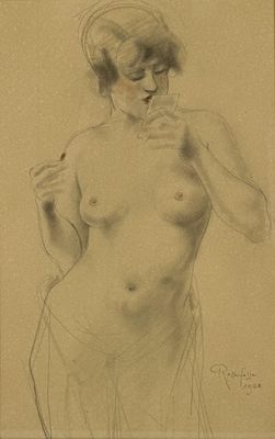 an image of a drawing of a woman brushing her teeth