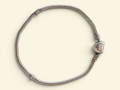 silver plated bracelet with a silver bead and a silver clasp
