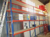 a room with shelves and a ladder in it