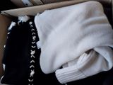 a box full of sweaters that are sitting on a table