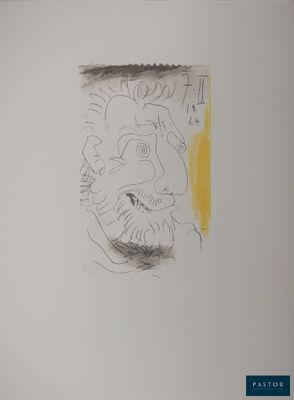 l'image d'un dessin d'un visage d'homme sur une feuille de papier