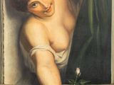 une image représentant un tableau d'une femme tenant une fleur à la main