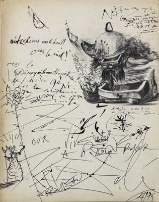 un vieux livre avec le dessin d'un chat dans un bateau
