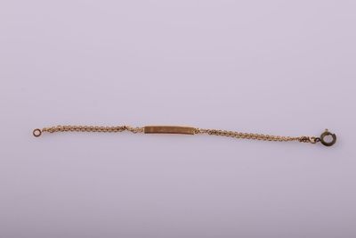 Gourmette de bébé en or avec maillons en métal - Photo 1