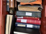a red box with many books in it