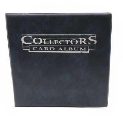 a black album with the logo of collectors card album