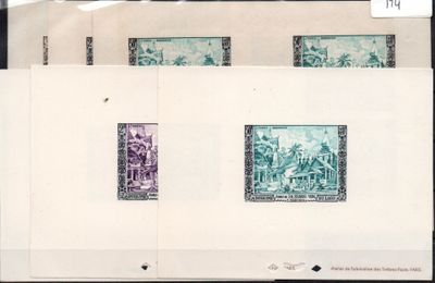 four different stamps on a piece of paper with a picture of a man on a horse