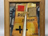 peinture représentant une borne d'incendie avec une croix et une borne d'incendie