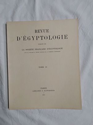 Revue d'égyptologie publiée par la Société française d'égyptologie, to - Photo 1