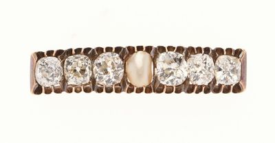 Elément de BRACELET en or jaune 585 °/°° sertie de 6 diamant…