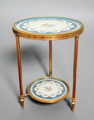 a small table with a plate on top of it