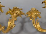 pair of antique french gilp wall sconces in the style of louis ii