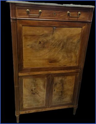 an image of a wooden cabinet with a marble top