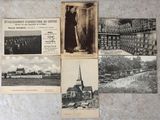 plusieurs vieilles photos en noir et blanc d'une église et d'autres bâtiments