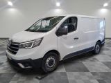the white van is parked on a checkered tile floor